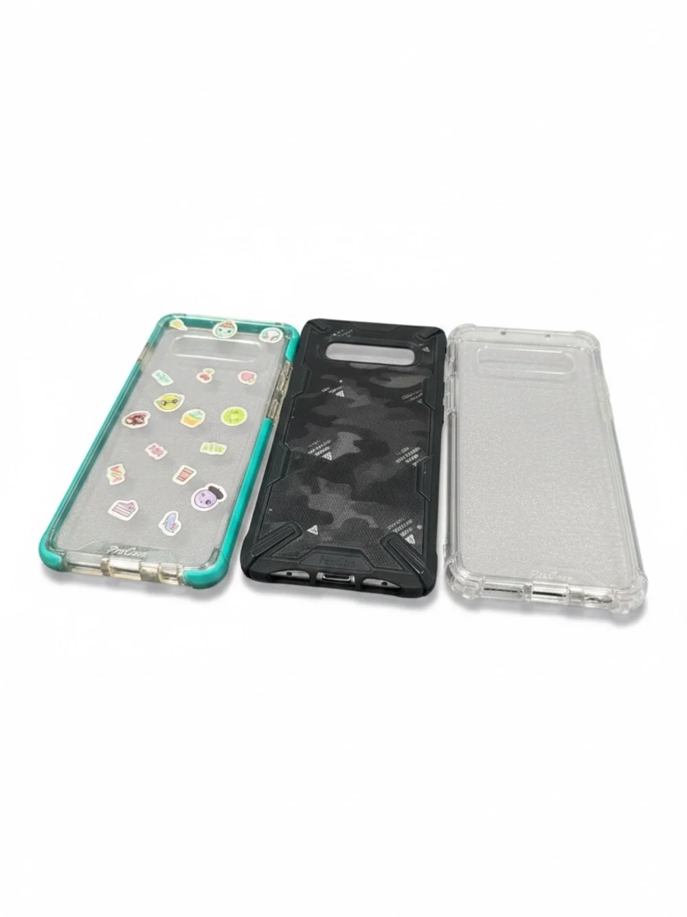 Samsung Galaxy S10 Plus Clear, Teal, and Black Protective Phone Case Trio